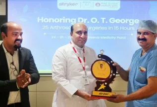 Mar Sleeva Medicity Palai honours Dr. O T George